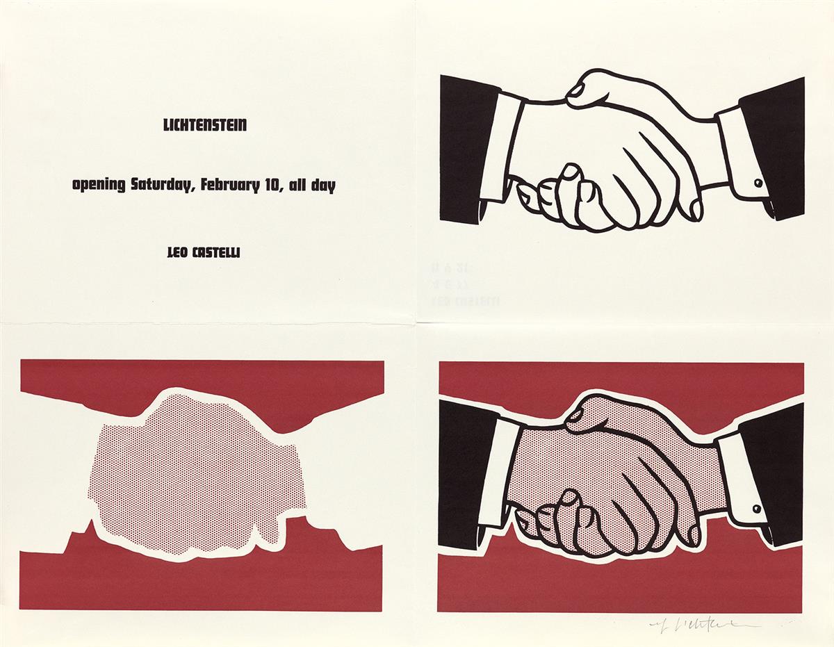 ROY LICHTENSTEIN Castelli Handshake Poster.